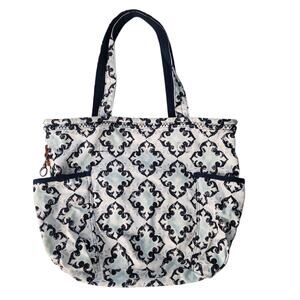 Thirty-One Retro Metro Fab Flourish Tote Bag With Key Fob